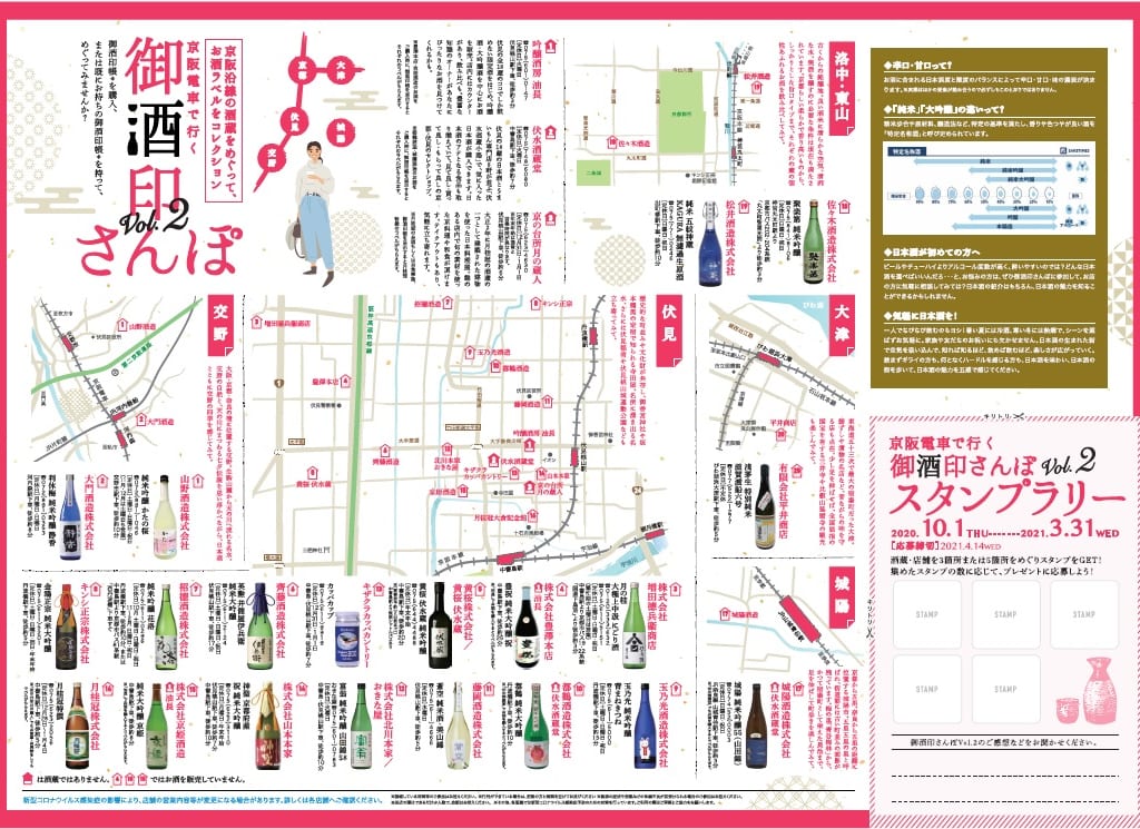 「京阪電車 御酒印さんぽVol.2」が2020年10月1日(木)からスタート